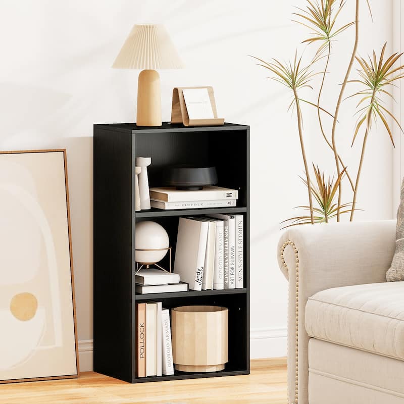 Gymax 3-Tier Cube Bookcase Modern Open Bookshelf w/ Adjustable Shelves - See Details