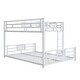 preview thumbnail 14 of 28, Twin over Full Size Metal Bunk Bed Frame with Iron Mesh Decor, L-Shaped Loft Bed with Underneath Platform Bed