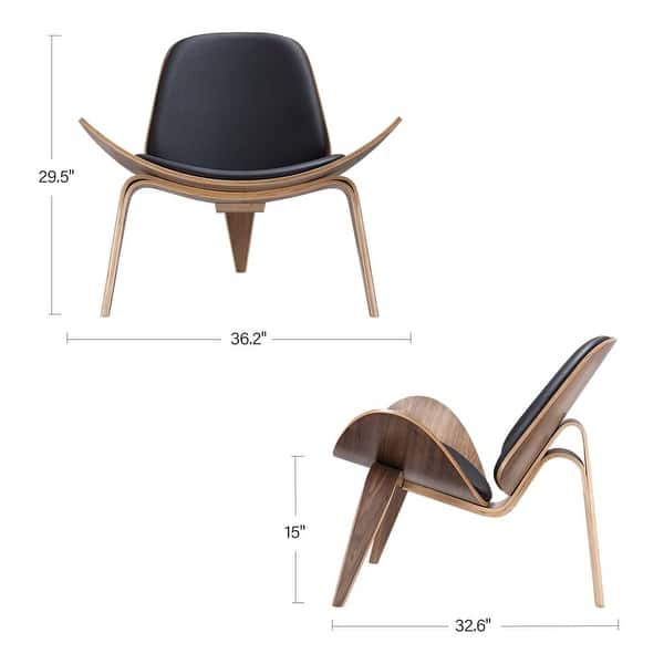 Timber Lounge Shell Mid Century Modern Lounge Tripod Design Shell Chair - Bed Bath & Beyond ...