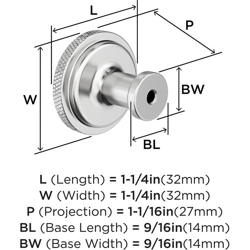 Amerock BP37740 Faraday 1-1/4" Knurled Mushroom Cabinet Knob
