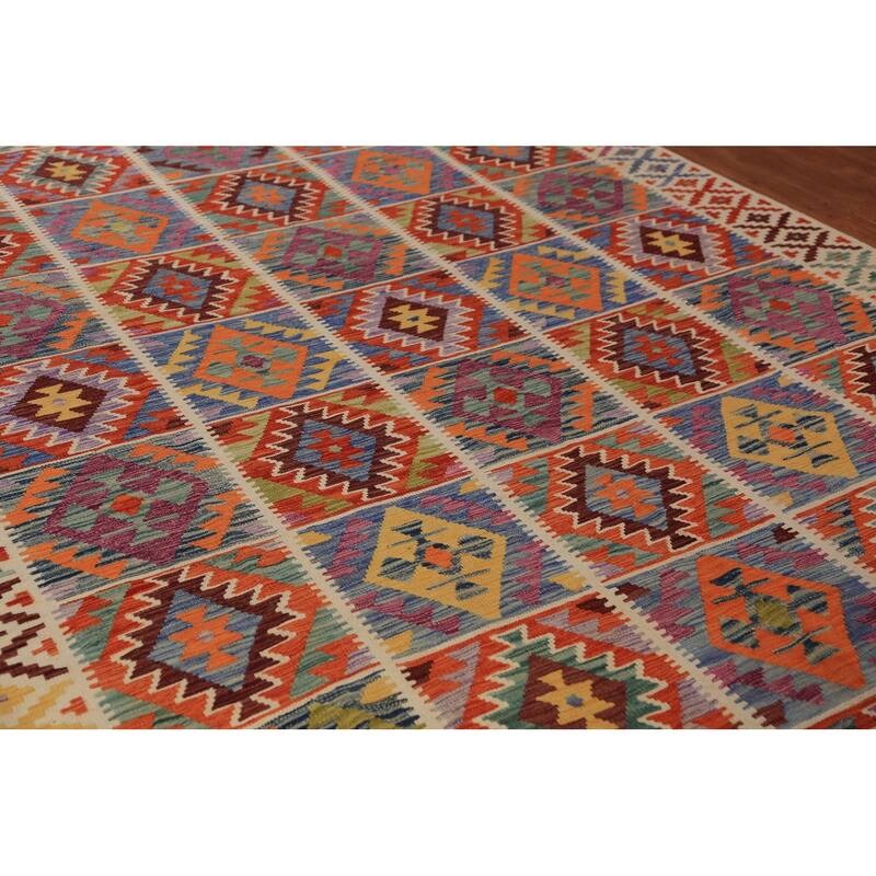 All-Over Kilim Oriental Area Rug Flatweave Tribal Wool Carpet - 8'2"x 11'7"