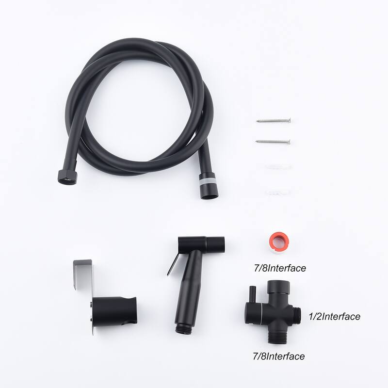 Matte Black Handheld Bidet Sprayer for Toilet - 8.66 x 6.88 x 2.75 inch