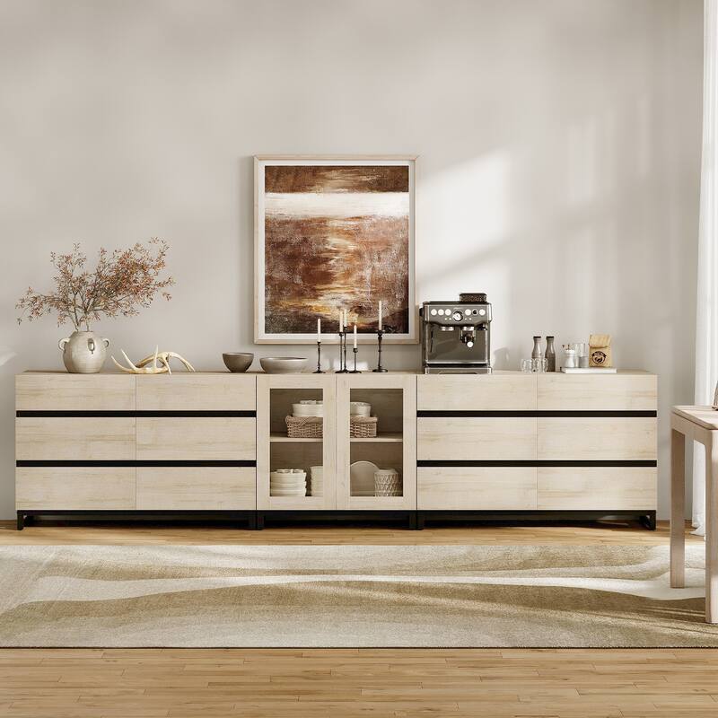 WAMPAT Modern Dresser with Adjustable Shelves and Drawer, 3 in 1 Storage Cabinet for Bedroom