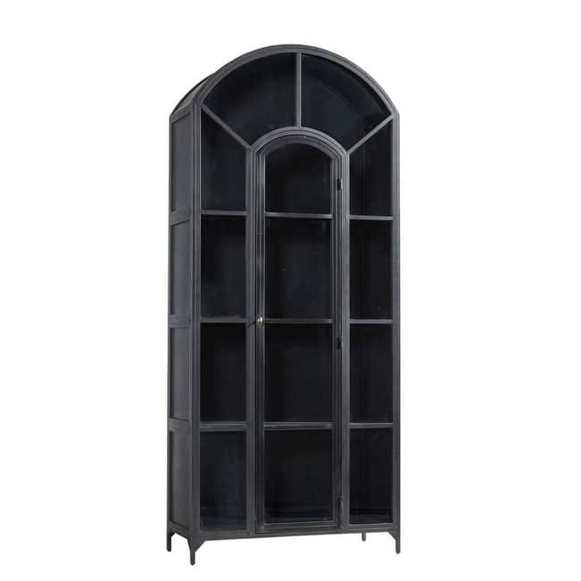 Gilborne Arched 93.5" Storage Cabinet, Black