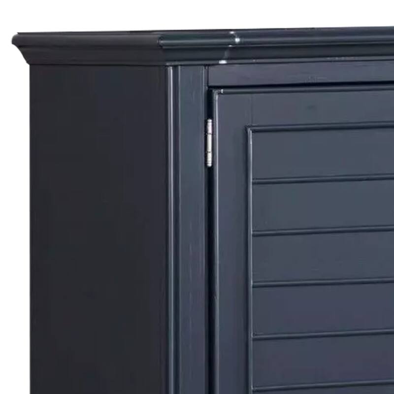 Zeny Bedroom Armoire, 48 Inch, 5 Drawers w 1 Cabinet, Slate Blue Solid Wood