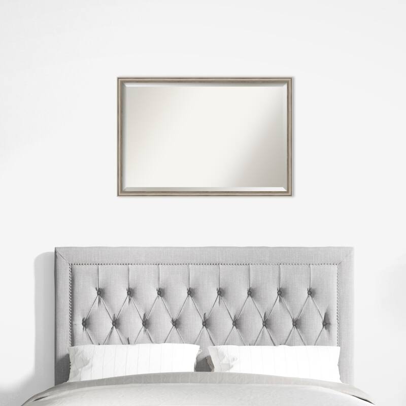 Salon Scoop Beveled Wood Framed Wall Mirror