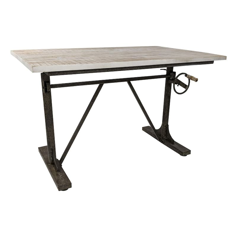 Height Adjustable Wooden Desk - 48" - Gray and Black