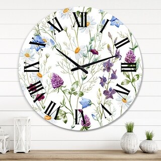 Designart 'Wildflowers Chamomile and Clover Bell I' Traditional wall ...