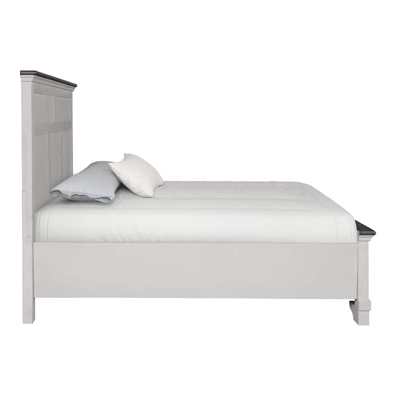 Furniture of America Eryndor Modern Farmhouse 5-Piece White Solid Wood Platform Bedroom Set