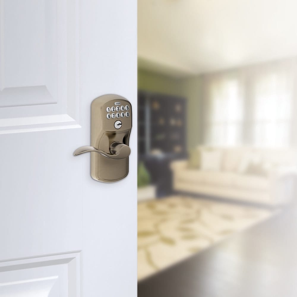 Schlage Keypad Entry Lock Leverset with Flex Lock and Accent Lever Bed  Bath  Beyond 16328602