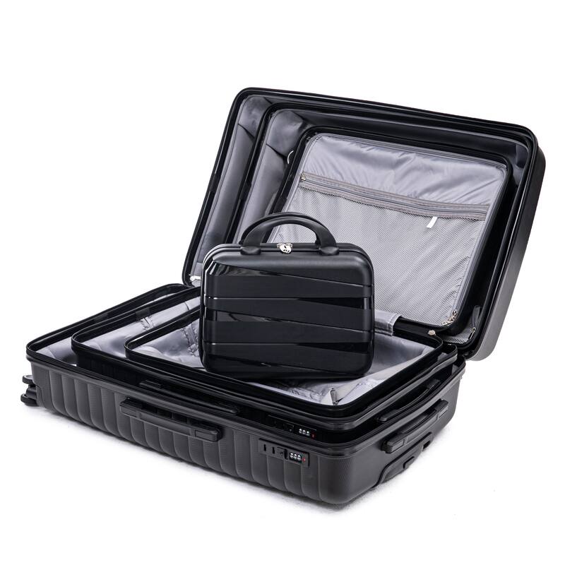 14IN 20IN 24IN 28IN 4 pcs/set in PP Spinner Wheel Luggage, Carry on Suitcase, Iron Pull Rod, Combination Password Lock
