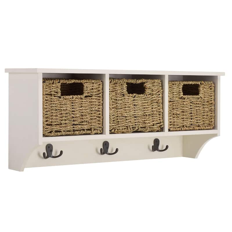 SAFAVIEH Jemina Black Hanging 3-Basket Wall Rack - 28" x 7.8" x 12" - 28"W x 8"D x 12"H