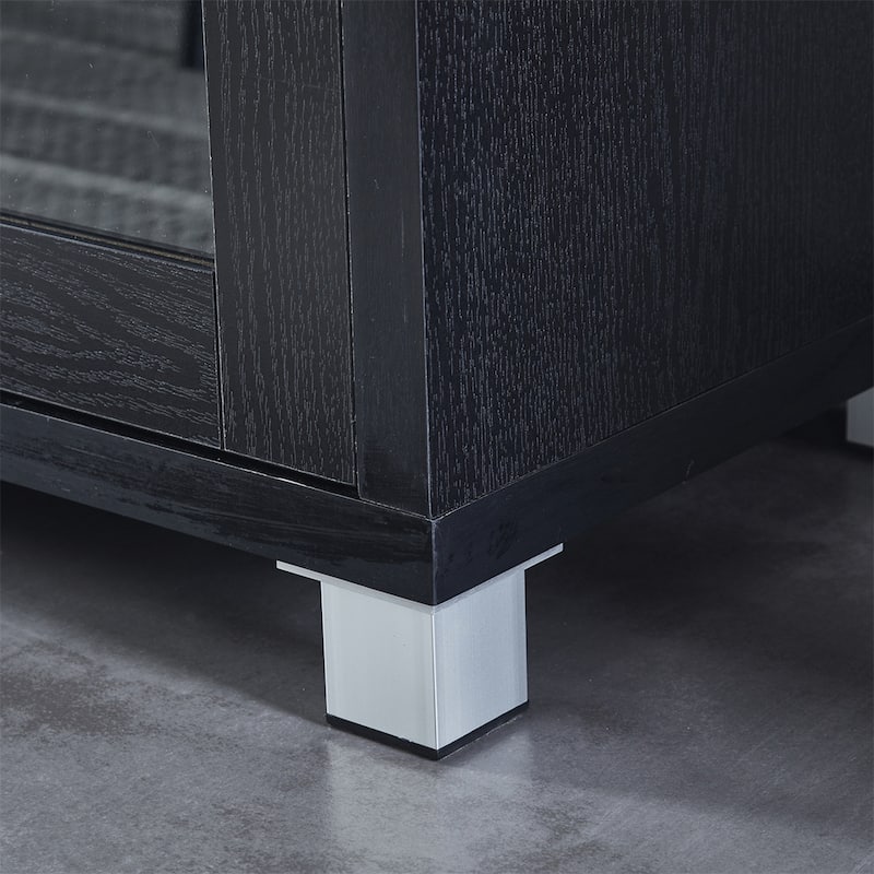 Wood TV stand Media Console with Storage Cabinet for Living Room