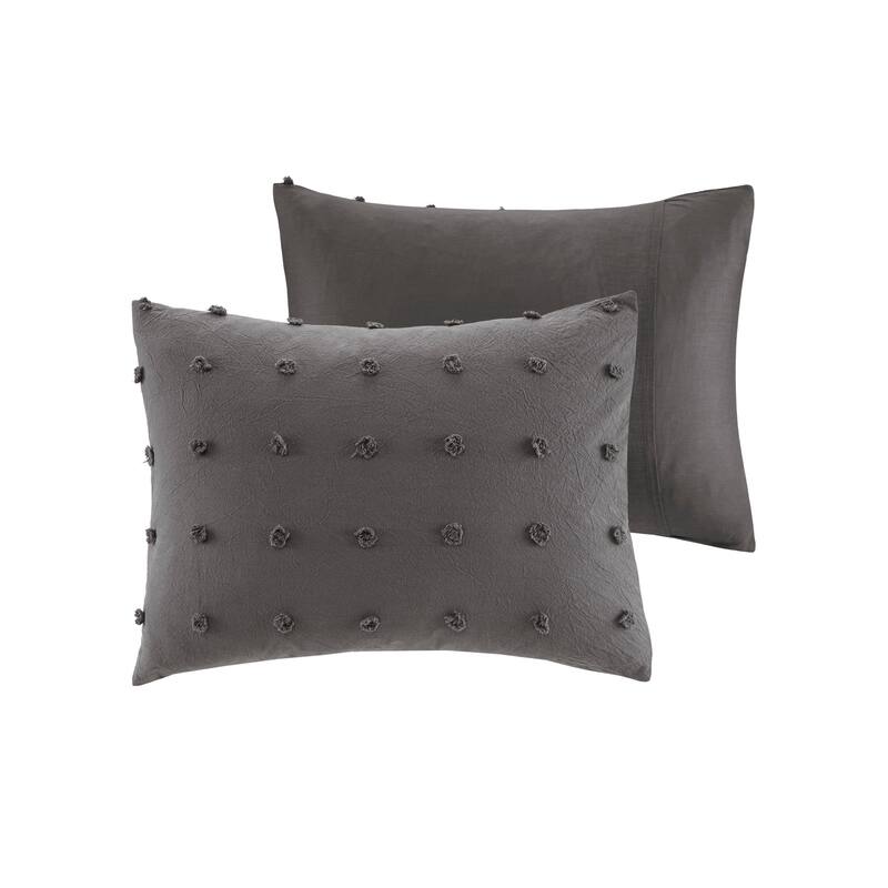 Intelligent Design Maize Cotton Jacquard Duvet Cover Set with Euro Shams and Throw Pillows