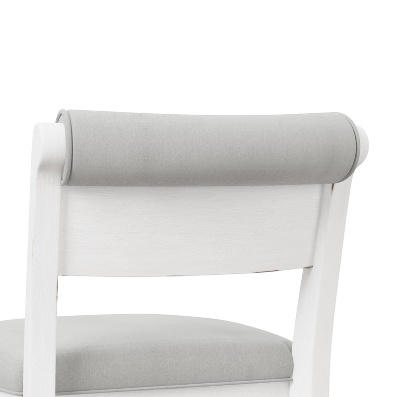 Hillsdale Furniture Clarion Wood and Upholstered Swivel Stool, Sea White