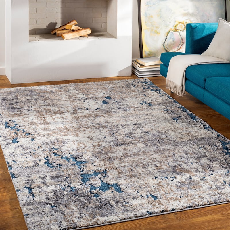 Artistic Weavers Leamon Modern Abstract Plush Area Rug - 5' 3" x 7' 3" - Blue/Grey