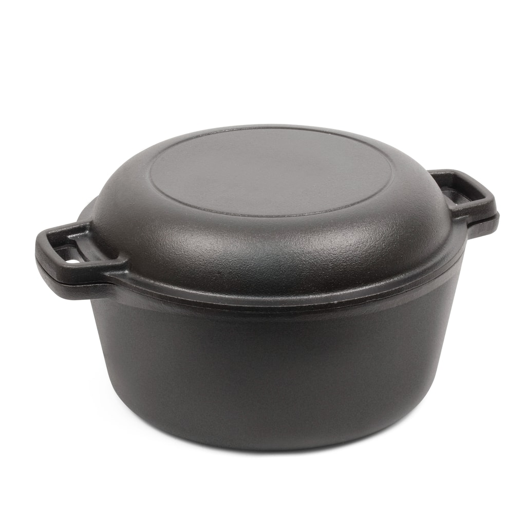 Seasoned Cast Iron 5 Quart Dutch Oven w Skillet Lid