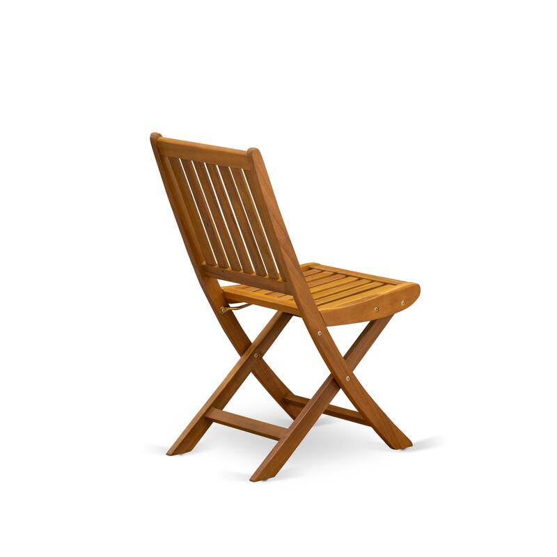 Outdoor Set - Chairs with Slatted Back and Rectangular Table with Wood 4 legs - Natural Oil Finish (Pieces Option) - 72