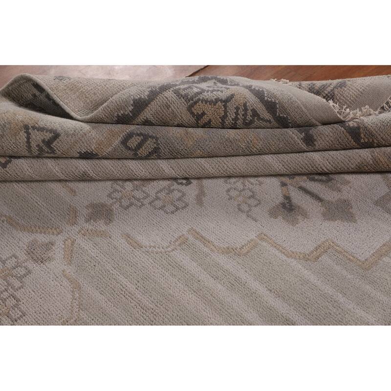 Geometric Heriz Serapi Indian Area Rug Hand-Knotted Wool Carpet - 8'9"x 11'8"