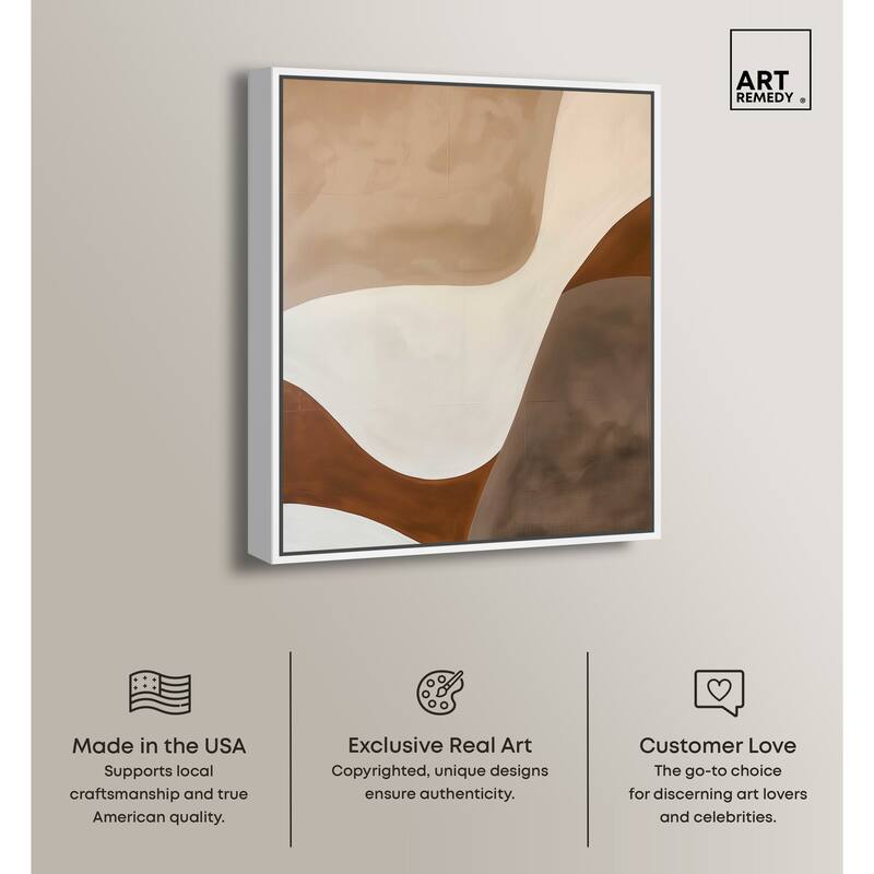 Art Remedy Dream Away Framed Abstract Shapes 1 Piece Canvas Wall Art