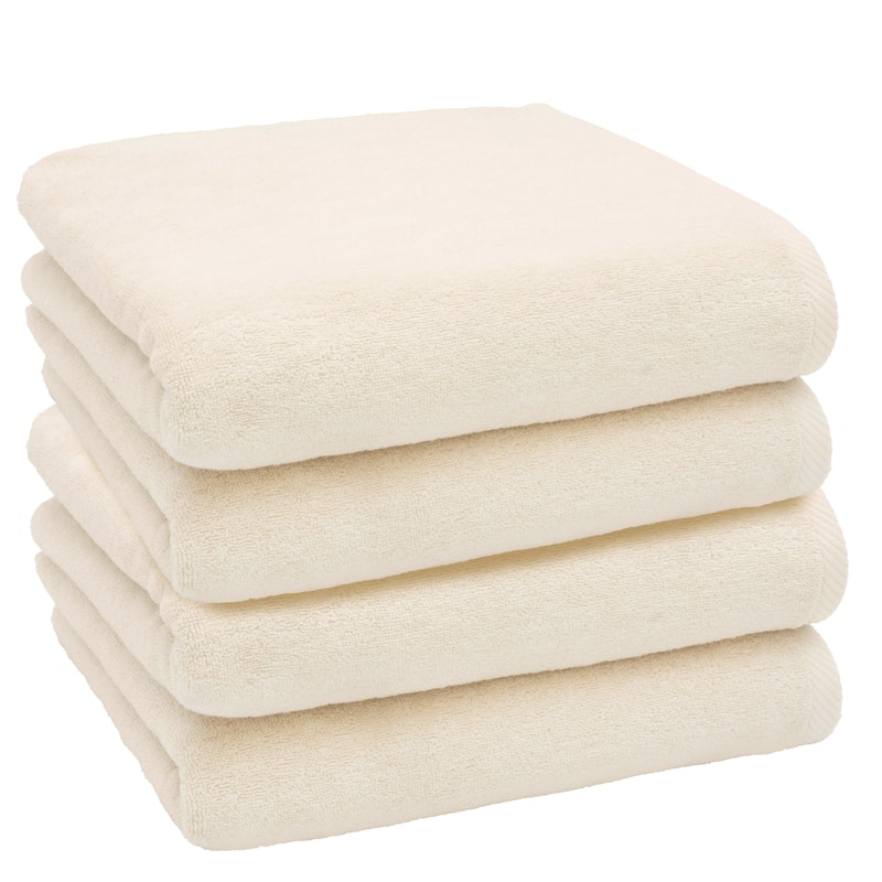Authentic Hotel and Spa 100% Turkish Cotton Ediree Bath Towels- Set of 4 - Beige