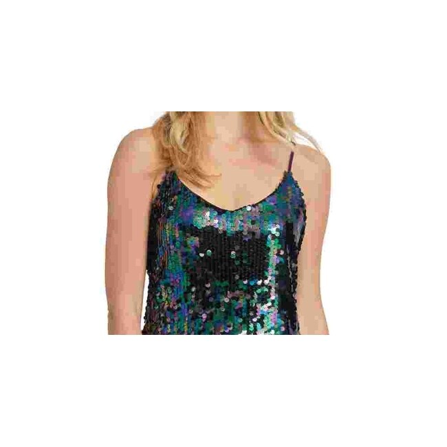 dkny green sequin dress Women's Green Short-Sleeve Sequin Dress Size 12 NWT By DKNY