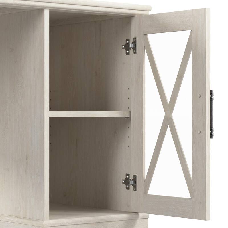 Lennox Farmhouse Desk with Storage and Keyboard Tray by Bush Furniture