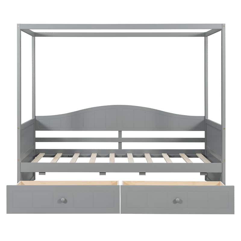 Twin Canopy Daybed with 2 Storage Drawers, Elegant & Functional