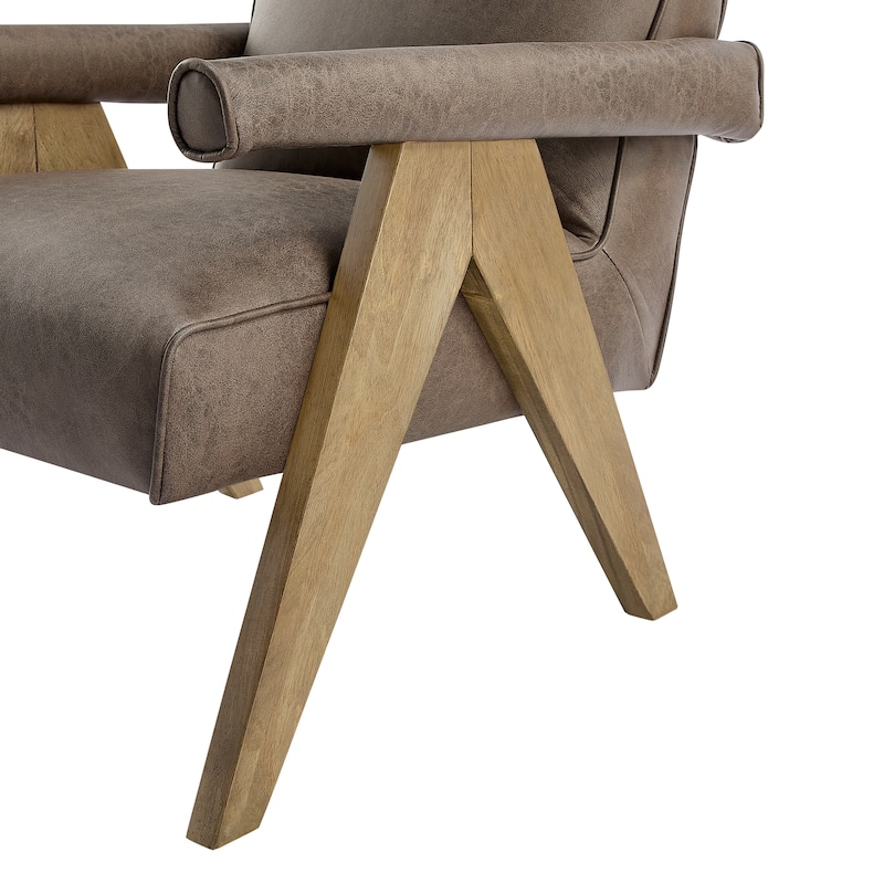 Nelson Modern Vegan Leather Arm Chair by Greyson Living