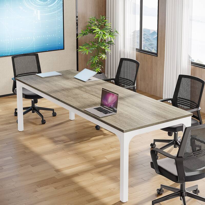 Rectangle 13FT Large Conference Table Set of 2, 78.74-Inch Meeting Seminar Table, Long Business Table