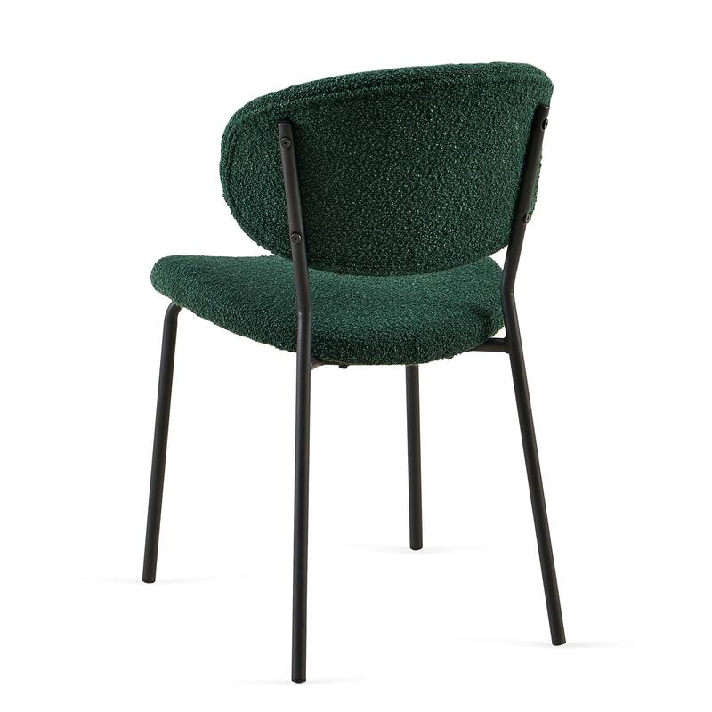 Boucle Fabric Dining Chairs Set of 4, Mid-Century Modern Dining Chairs, Kitchen Dining Room Chairs