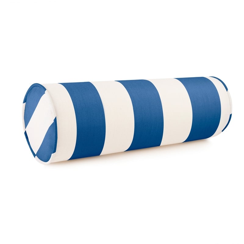 Austin Horn Classics Sunbrella Maxim Heather & Cabana Stripe Zippered & Filled Neck Roll Bolster, Single