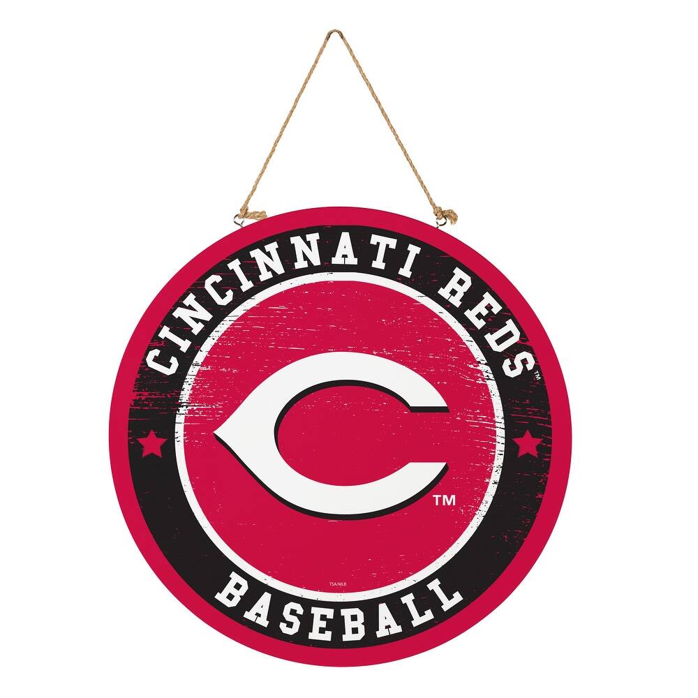 Cincinnati Reds Wooden Door Decor Wall Sign - Multi-Color