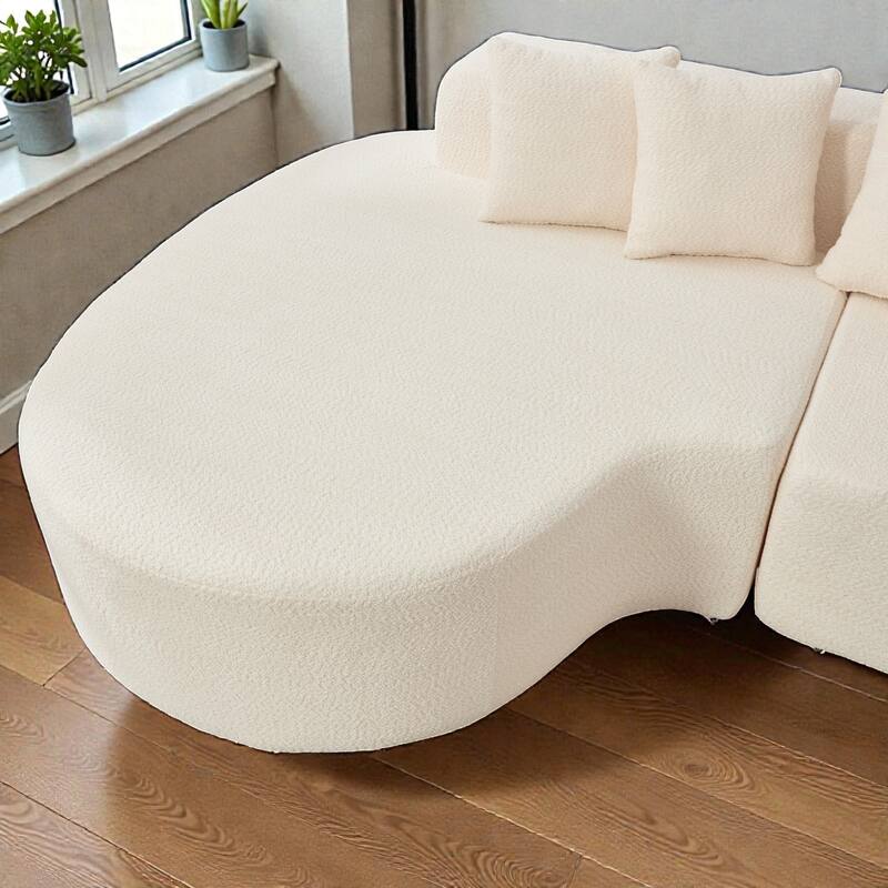 112.2" L-Shaped Boneless Sectional Sofa with Chaise, Chenille Upholstery, Memory Foam, No Assembly