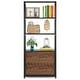 preview thumbnail 14 of 26, 4-Tier Rustic Bookcases with 2 Drawers, Etagere Standard Book Shelves Display Shelf for Home Office