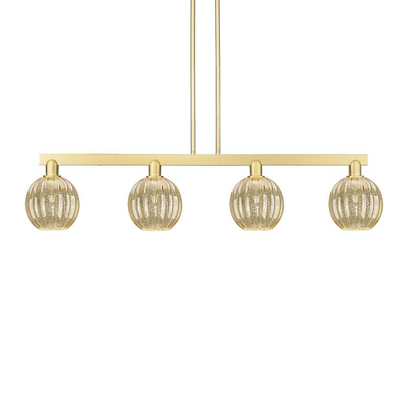 Innovations Lighting 716-4I-11-48 Preston Linear Preston 4 Light 48" - Satin Gold / Mercury