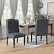 Furniture of America Tays Rustic Linen Dining Chairs (Set of 2) - Dark Grey