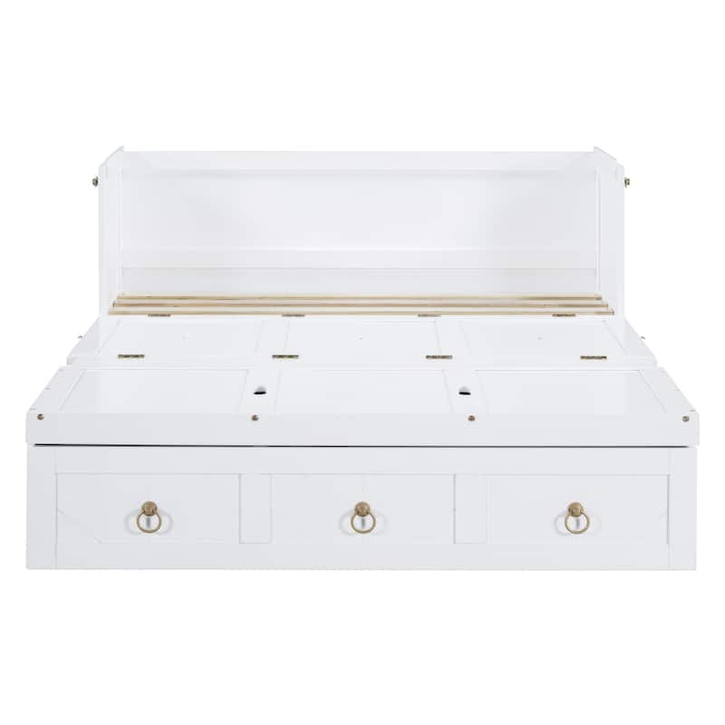 Murphy Bed Cabinet Bed with USB Port and Large Drawer