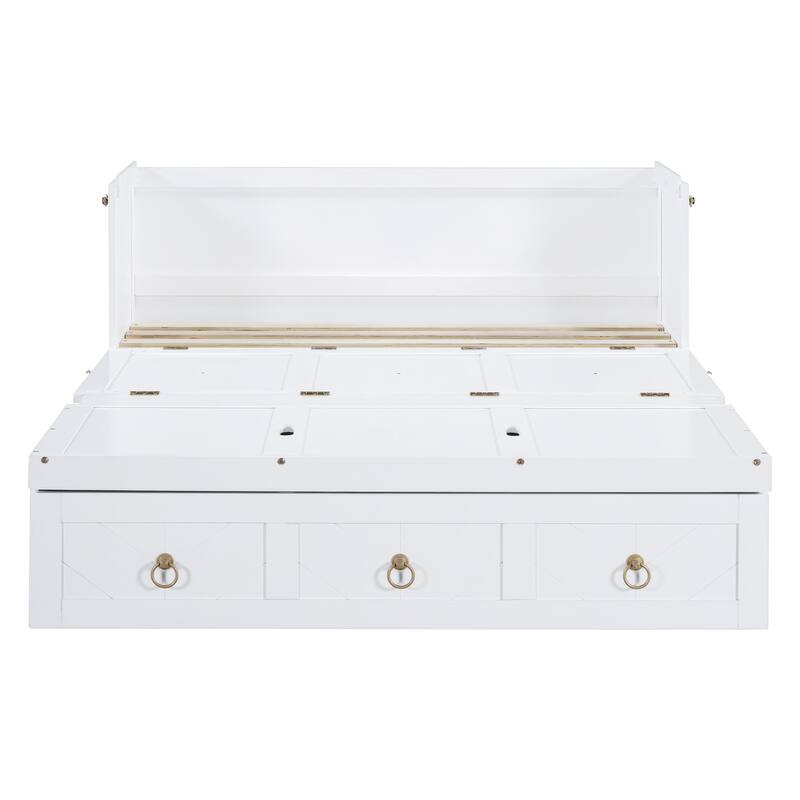 Space-Saving Murphy Bed with USB & Large Drawer