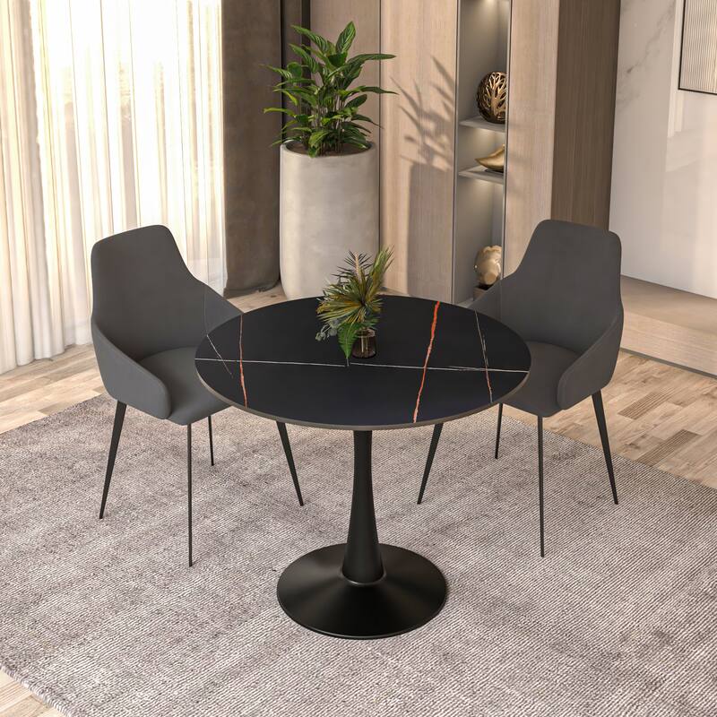 LeisureMod Round Dining Table 31" Sintered Stone Tabletop