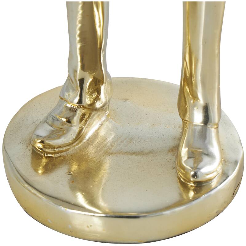 Resin Musician Decorative Sculpture with Accordion and Saxophone - Set of 2 Gold - Roche River Decor
