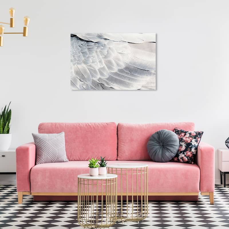 Wynwood Studio Canvas Animals Dove Back Gray and Silver Modern & Contemporary Wall Art Canvas Print - 24 x 36