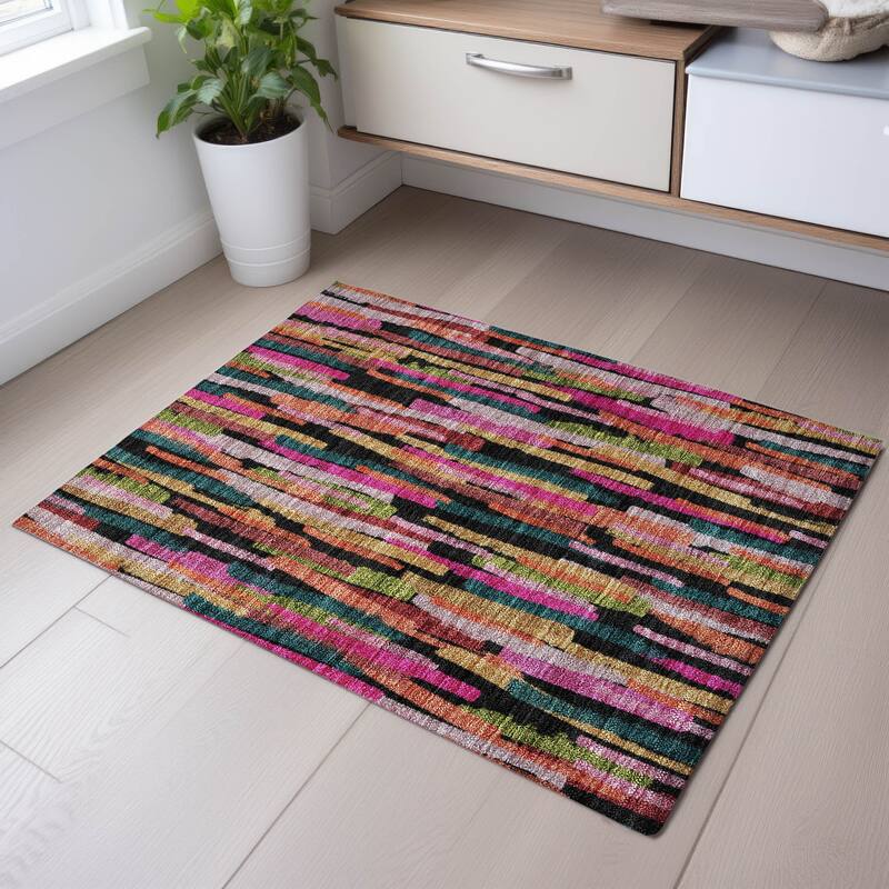 Premium Washable Super Soft Modern Contemporary Mayfield Rug - Pink - 1'8" x 2'6"