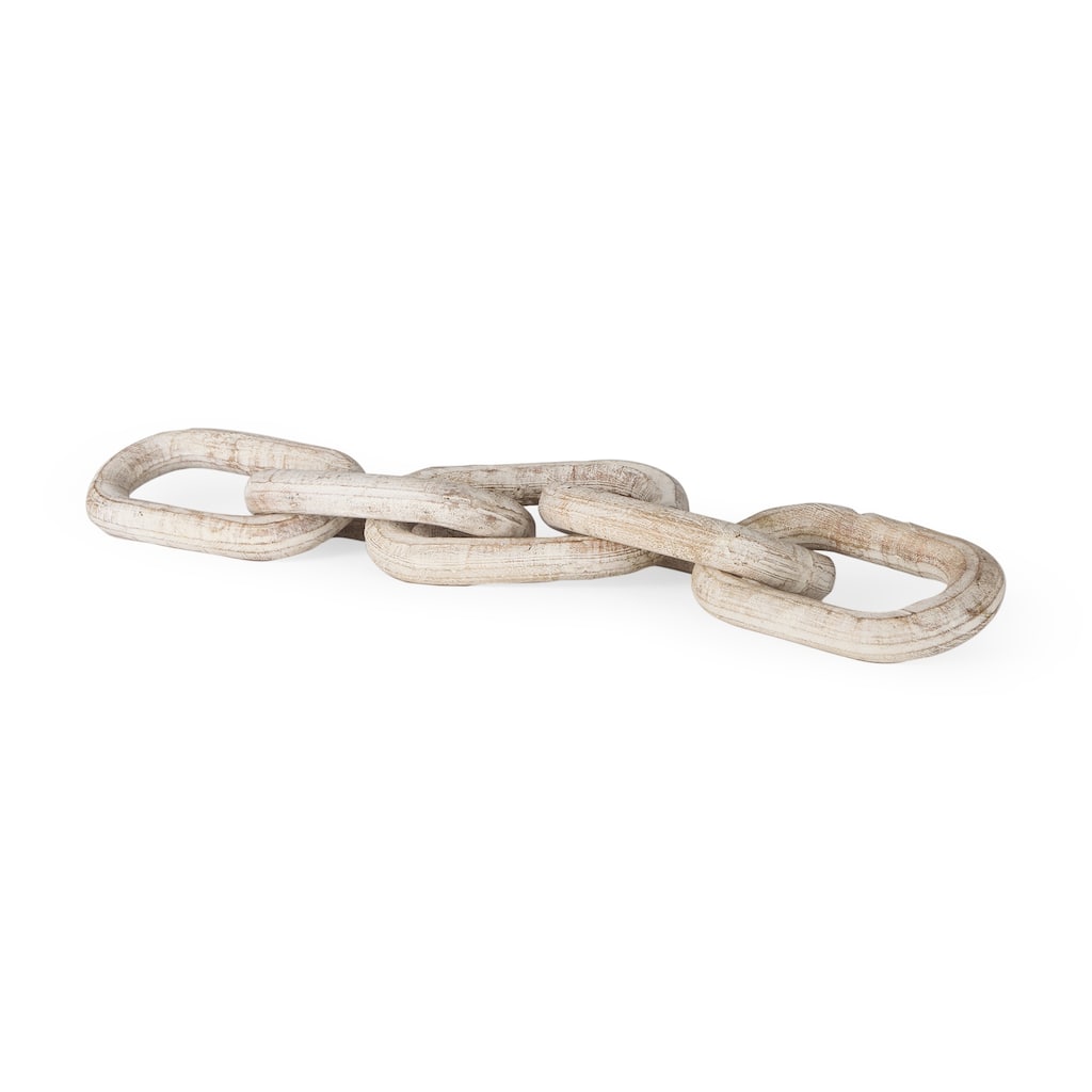 Alix Beige Wooden Link Chain Decorative Object