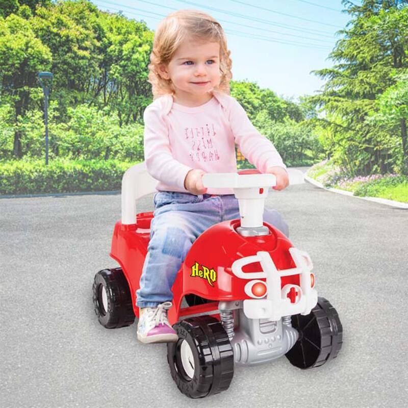 Pilsan Hero ATV Pedalless Ride On Kids Toy w/ Horn for Ages 36 Months & Up, Red - 11.72