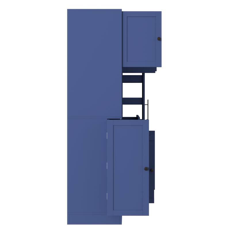 52.8" Buffet Cabinet with Hutch - Kitchen Pantry Storage with Pull-Out Side Cabinet, Shelves & Drawers - Sideboard Cupboard