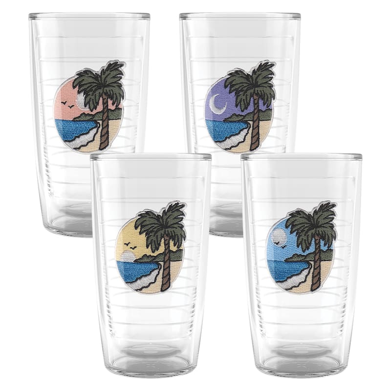 Tervis A Day In The Tropics Made in USA Double Walled Insulated Travel Tumbler, Assorted - 16oz - 4pk - 16oz - 4pk