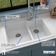 preview thumbnail 15 of 60, Karran 33" Top Mount Large/Small Bowl Quartz Kitchen Sink Kit - 33" x 22" x 9"