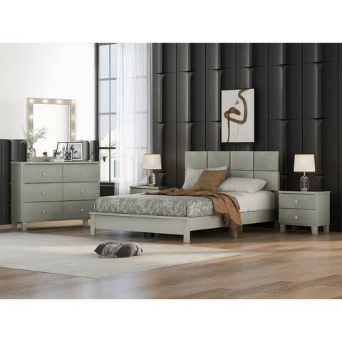 5 pieces Champagne Silver Bedroom Sets
