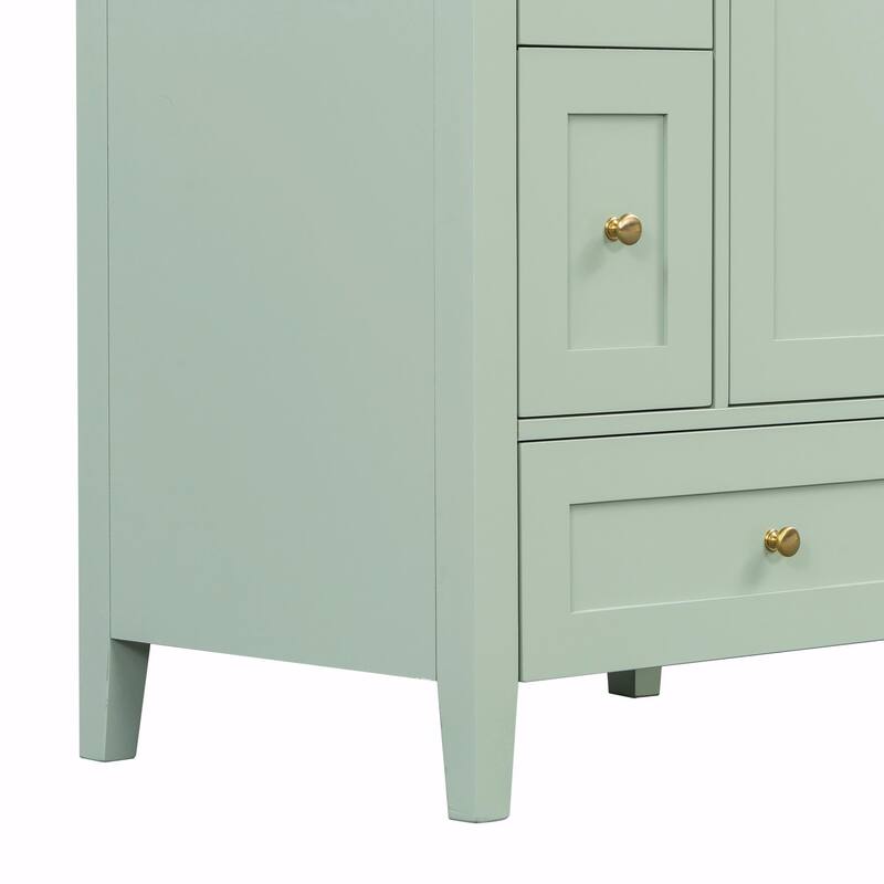 24-Inch Bathroom Vanity with Storage, Adjustable Shelf, Removable Dividers